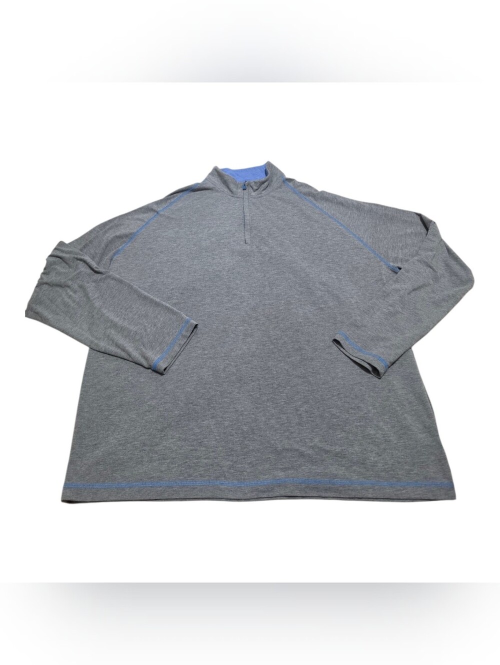 Johnnie O Gray Collier Bamboo Blend 1/4 Zip Up Long Sleeve Mens Size XXL